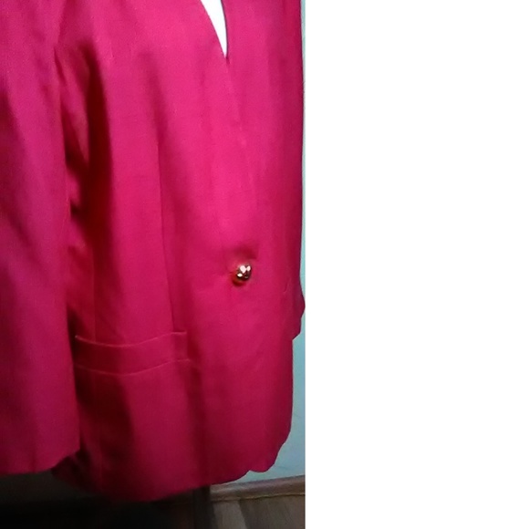 Kasper For A.S.L.New Pink Linen Look Blazer Size - Picture 6 of 7